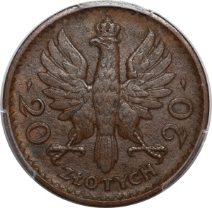 PRÓBA 20 złotych Głowa Kobiety 1925 - BRĄZ