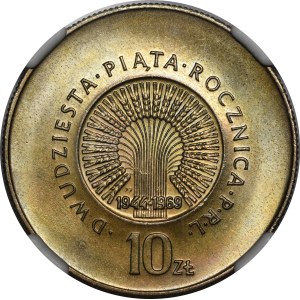 10 zloty – 25° anniversario della Repubblica Popolare Polacca, 1969