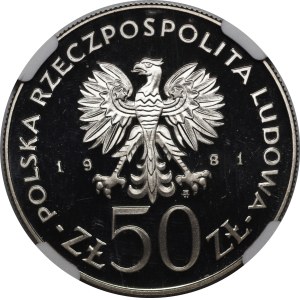 50 zlotých, Boleslav Odvážný, 1981 – ZRCADLOVÁ