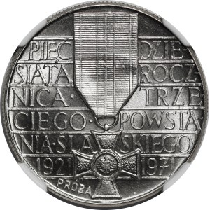 PRÓBA NIKIEL 10 złotych 1971 50. Rocznica III Powstania Śląskiego - Napisy / Orzeł stylizowany