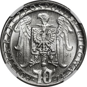 PRÓBA NIKIEL 10 złotych 1971 50. Rocznica III Powstania Śląskiego - Napisy / Orzeł stylizowany