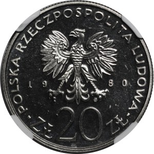 Zkušobná minca z niklu 20 zlotých 1980 1905 – Łódź