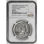 100 zlotych Nickel Trial Coin, 1960: Mieszko and Dąbrówka—heads, with the denomination below them / large eagle