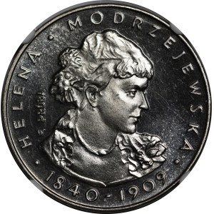 100 zlotych Nickel Trial Coin, 1975: Helena Modrzejewska—Bust