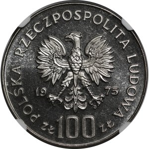 100 zlotych Nickel Trial Coin, 1975: Helena Modrzejewska—Bust