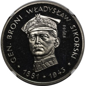 100 zlotych Nickel Trial Coin, 1981, Władysław Sikorski—Head Facing Forward