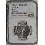 20,000 zlotys, 1993, Swallows