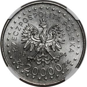 20,000 zlotys 1994 200th anniversary of the Kościuszko Uprising