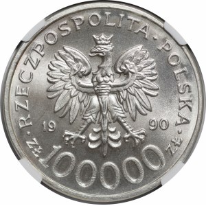 100,000 zlotys, 1990, Solidarity, Type C