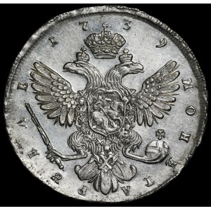 Russia, Anna Ioannovna (1730–1740), Rubel 1739, Krasny Dvor—beautiful
