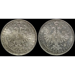 Austria, Franz Joseph I (1848–1908), Set of 2 × 1 florin (1858) and 1 florin (1861)