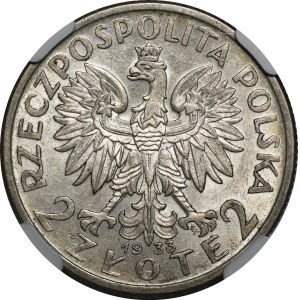 2 zloty “Testa di donna” 1933
