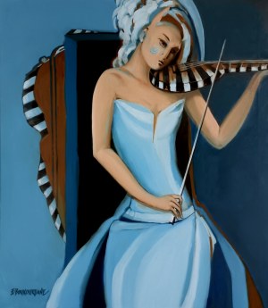 Elżbieta BOUKOURBANE (ur. 1958), Niebieskie granie, 2023