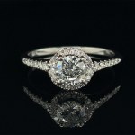 RING IN WHITE GOLD 2.05 GR WITH DIAMONDS FOR 0.51 CT G/SI2 0.24 CT D-F/SI1-3 SIZE-6.5 AIG CERTIFIED - RNG21212