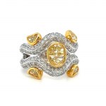 18K WHITE AND YELLOW GOLD RING 13.00 GR WITH FANCY DIAMONDS - HR2011