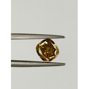 DIAMOND 2.01 CT NATURAL FANCY DEEP BROWN YELLOW ORANGE UNIFORM CUSHION CUT - GIA - UD30115