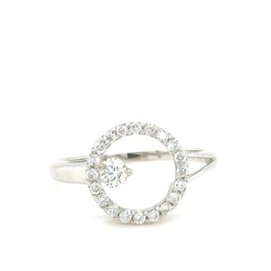 14K WHITE GOLD RING 2.75 GR WITH DIAMONDS - HI51
