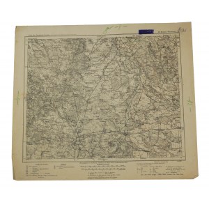 KĘPNO - WIERUSZÓW / Kempen - Wieruszów - Karte des Deutschen Reiches, skala 1: 100.000, f. 41,5 x 36cm na podstawie mapy z 1889r. ze zmianami, 1914r.