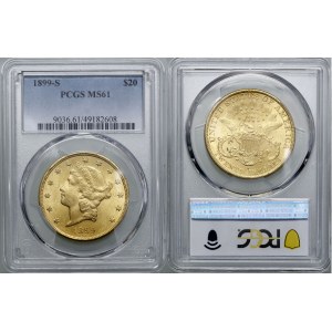 United States of America (USA), $20, 1899 S, San Francisco