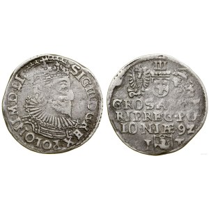 Poland, trojak, 1592, Olkusz