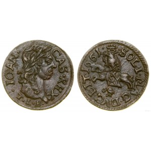 Pologne, shilling en cuivre (boratynka), 1661 TLB, Ujazdów