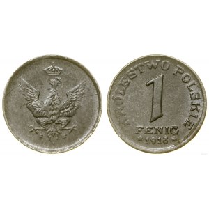 Pologne, 1 fenig, 1918 F, Stuttgart