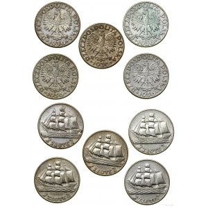 Poland, set of 5 x 2 gold, 1936, Warsaw