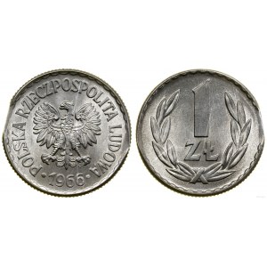Poland, 1 zloty - DESTRUKT MENNICZY, 1966, Warsaw