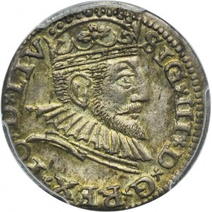 Sigismund III Vasa, 3 Groschen Riga 1593 - LIV - PCGS MS63