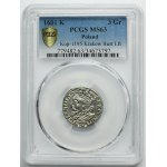 Sigismund III Vasa, 3 Groschen Krakau 1601 - left head - PCGS MS63