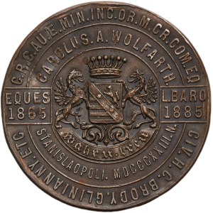 Galicia, Medal Wedding Anniversary of Baron Karol Wolfarth and Maria Pisek 1885