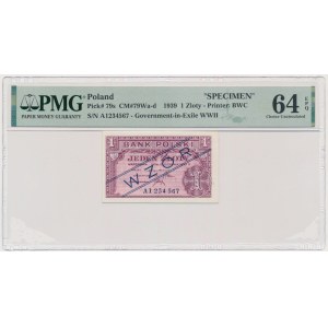1 Gold 1939 - MODELL - A1 234 567 - PMG 64 EPQ
