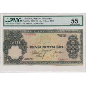 Lithuania, 500 Litu 1924 - PMG 55 - RARE