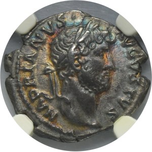 Roman Imperial, Hadrian, Denarius - NGC Ch XF