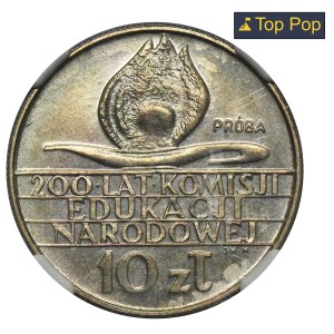 MIEDZIONIKIEL SAMPLE, 10 gold 1973, 200 years of KEN, kagome - NGC MS66