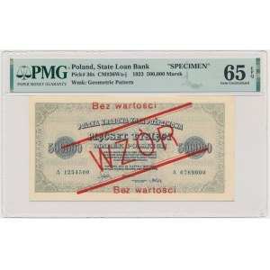 500.000 marek 1923 - WZÓR - A1234500/A6789000 - PMG 65 EPQ