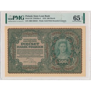 500 marks 1919 - 1st Series BB - PMG 65 EPQ
