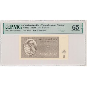 Czechoslovakia (Theresienstadt Ghetto), 5 Kronen 1943 - PMG 65 EPQ