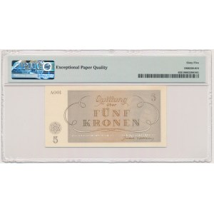 Czechoslovakia (Theresienstadt Ghetto), 5 Kronen 1943 - PMG 65 EPQ