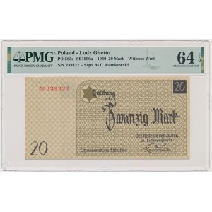 20 Mark 1940 - no. 1 without watermark - PMG 64 EPQ