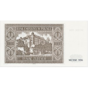 Krakowiak, 1,000 gold 1941 - MCSM 996 -.