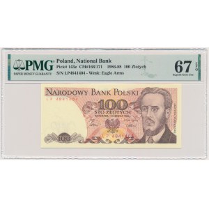 100 złotych 1986 - LP - PMG 67 EPQ - pierwsza seria rocznika