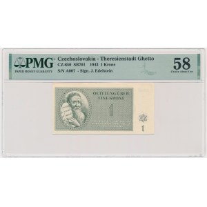 Czechoslovakia (Theresienstadt Ghetto), 1 Kronen 1943 - PMG 58