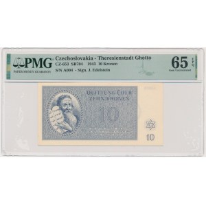 Czechoslovakia (Theresienstadt Ghetto), 10 Kronen 1943 - PMG 65 EPQ