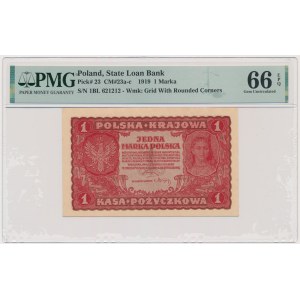 1 mark 1919 - 1st Series BL - PMG 66 EPQ