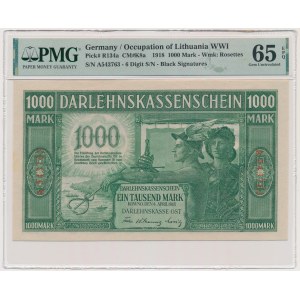 Kowno, 1.000 Mark 1918 - A - 6 digit series - PMG 65 EPQ