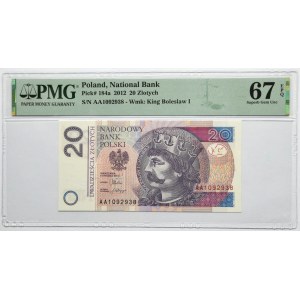 20 Gold 2012 - AA - PMG 67 EPQ