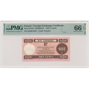 Pewex, 2 cents 1979 - HO - small - PMG 66 EPQ