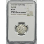 Sigismund III Vasa, 3 Groschen Olkusz 1596 - NGC MS61