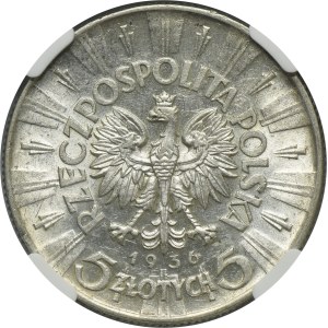 Pilsudski, 5 gold 1936 - NGC MS61